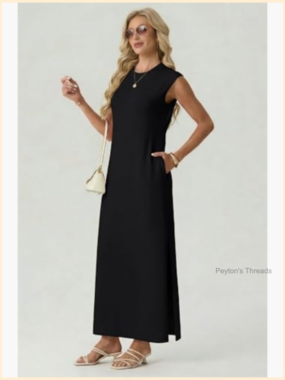Anti-Pilling Shift Sweater Maxi Dress with Pockets - Picture 3 of 7